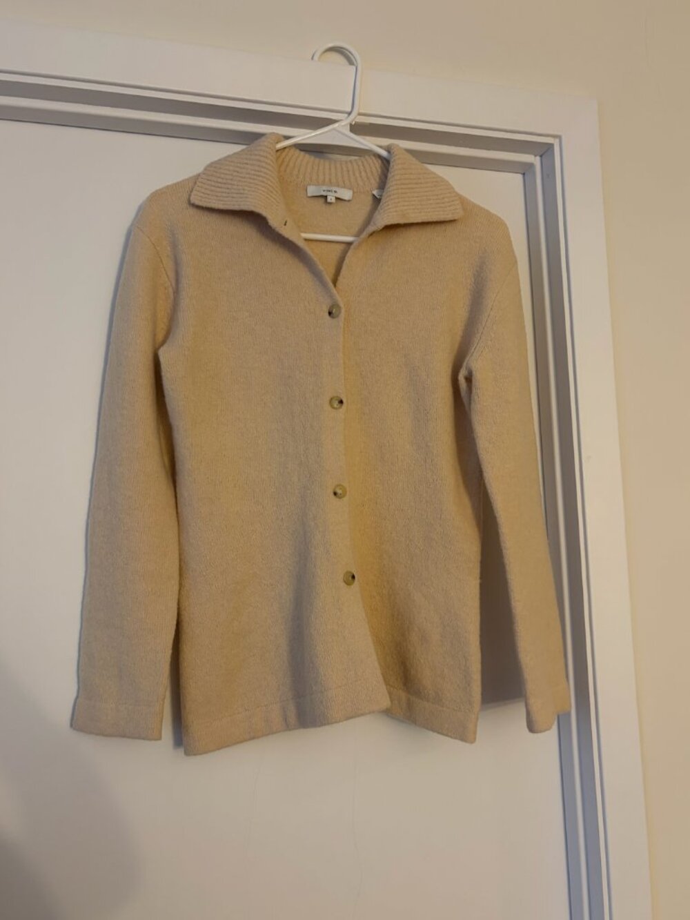 Camel Vince Button Up Sweater
